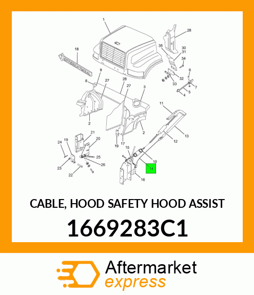 CABLE, HOOD SAFETY HOOD ASSIST 1669283C1