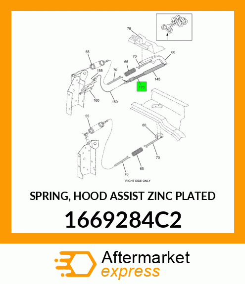 SPRING, HOOD ASSIST ZINC PLATED 1669284C2