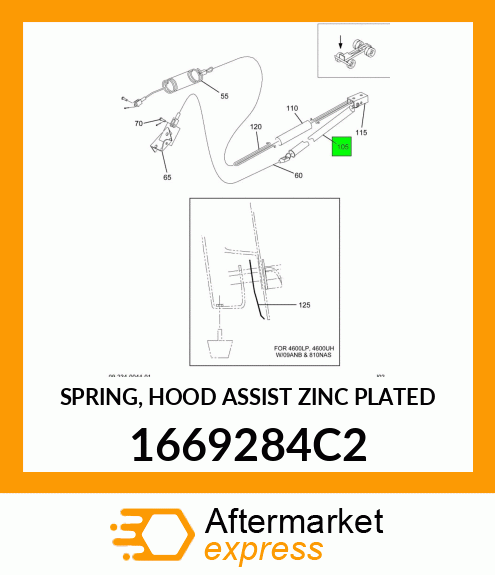 SPRING, HOOD ASSIST ZINC PLATED 1669284C2