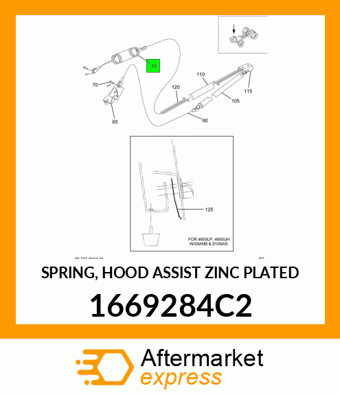 SPRING, HOOD ASSIST ZINC PLATED 1669284C2