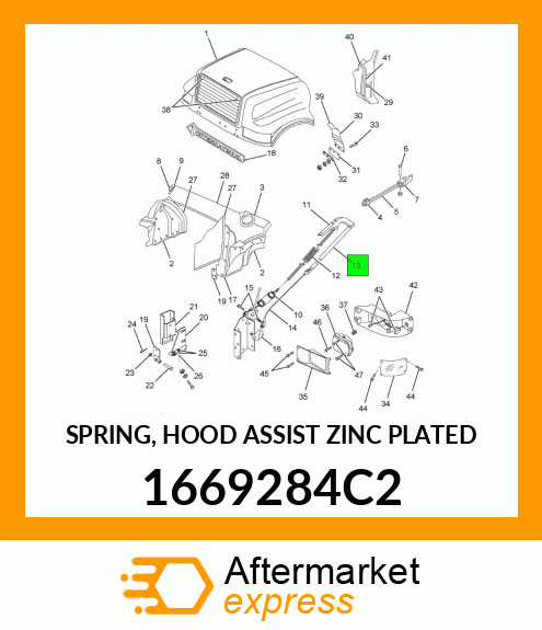 SPRING, HOOD ASSIST ZINC PLATED 1669284C2