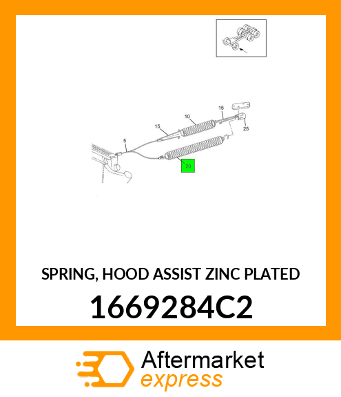 SPRING, HOOD ASSIST ZINC PLATED 1669284C2