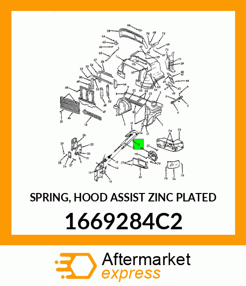 SPRING, HOOD ASSIST ZINC PLATED 1669284C2