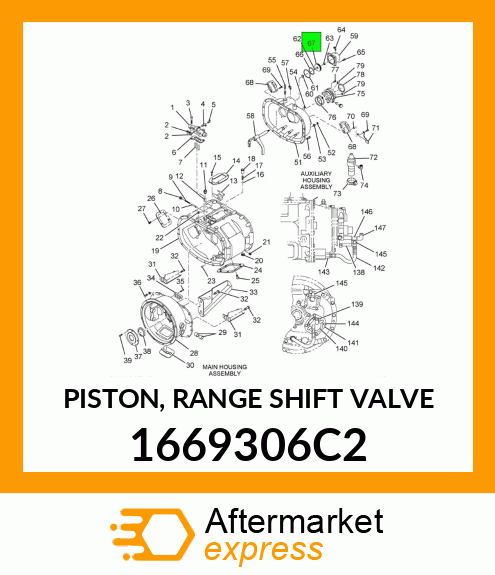 PISTON, RANGE SHIFT VALVE 1669306C2