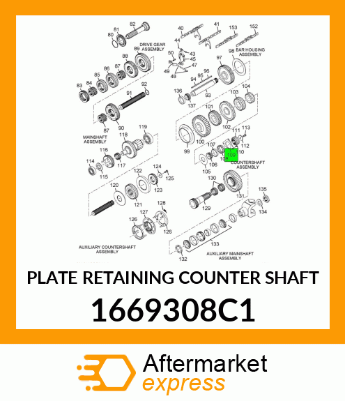 PLATE RETAINING COUNTER SHAFT 1669308C1