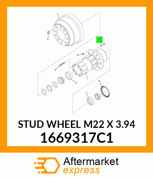 STUD WHEEL M22 X 3.94 1669317C1