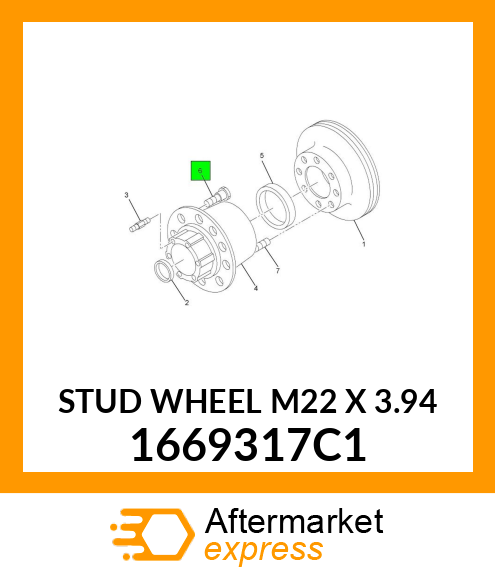 STUD WHEEL M22 X 3.94 1669317C1