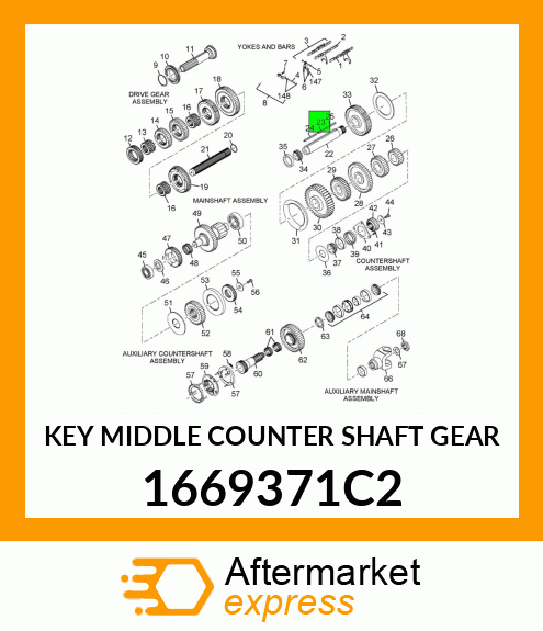 KEY MIDDLE COUNTER SHAFT GEAR 1669371C2