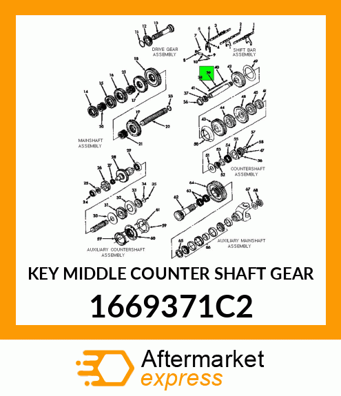 KEY MIDDLE COUNTER SHAFT GEAR 1669371C2