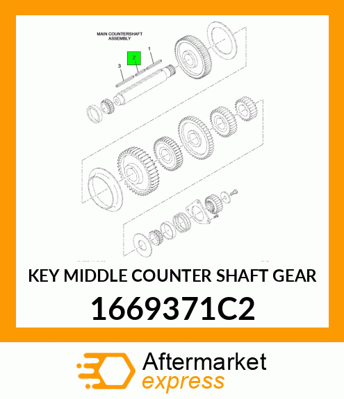 KEY MIDDLE COUNTER SHAFT GEAR 1669371C2