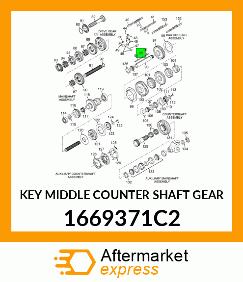 KEY MIDDLE COUNTER SHAFT GEAR 1669371C2