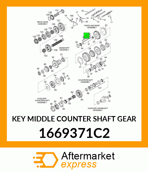 KEY MIDDLE COUNTER SHAFT GEAR 1669371C2