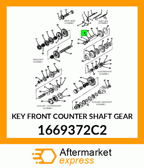 KEY FRONT COUNTER SHAFT GEAR 1669372C2