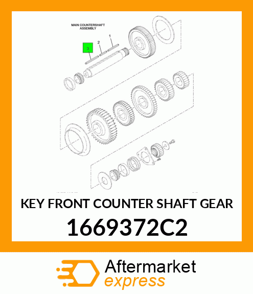 KEY FRONT COUNTER SHAFT GEAR 1669372C2