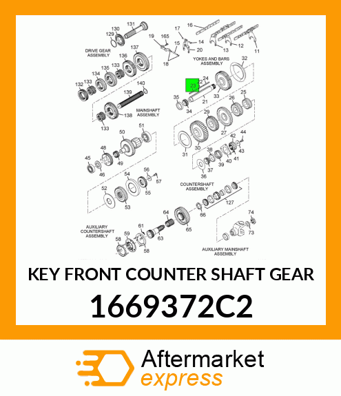 KEY FRONT COUNTER SHAFT GEAR 1669372C2