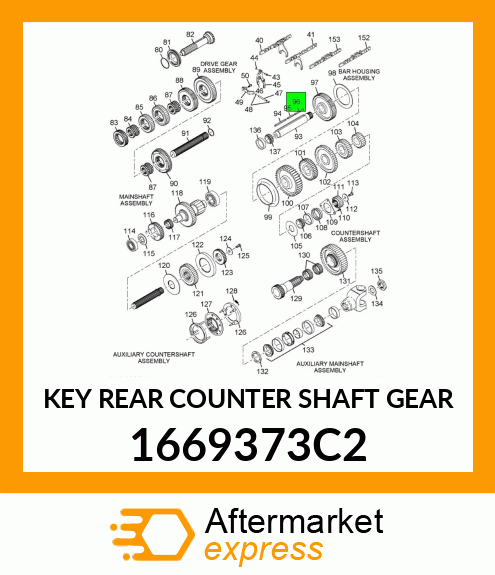 KEY REAR COUNTER SHAFT GEAR 1669373C2