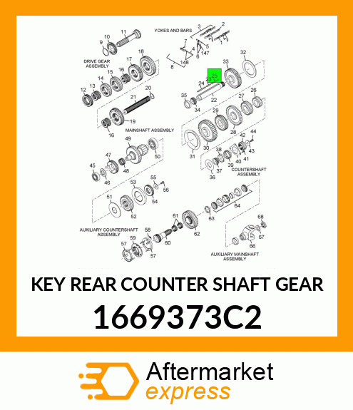 KEY REAR COUNTER SHAFT GEAR 1669373C2