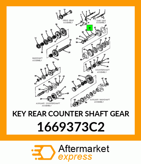 KEY REAR COUNTER SHAFT GEAR 1669373C2