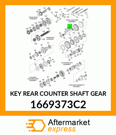 KEY REAR COUNTER SHAFT GEAR 1669373C2