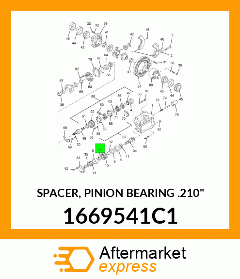 SPACER, PINION BEARING .210" 1669541C1