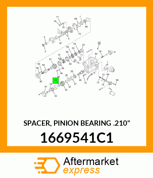 SPACER, PINION BEARING .210" 1669541C1