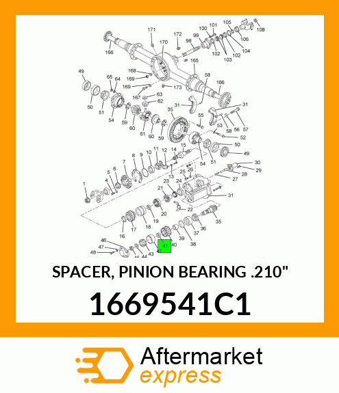 SPACER, PINION BEARING .210" 1669541C1