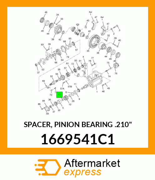 SPACER, PINION BEARING .210" 1669541C1