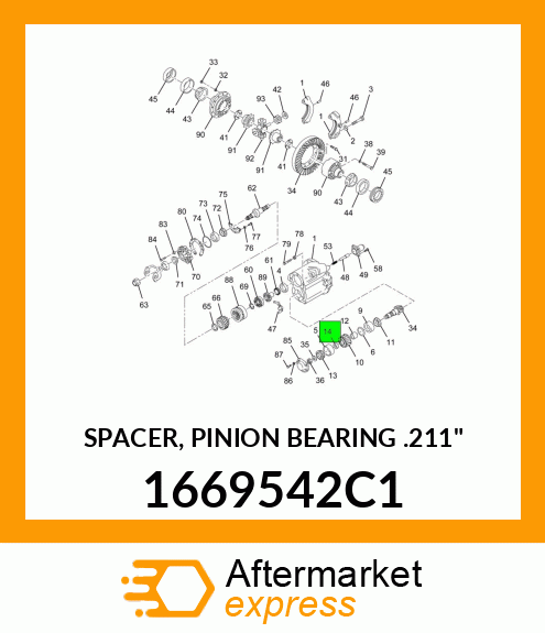 SPACER, PINION BEARING .211" 1669542C1