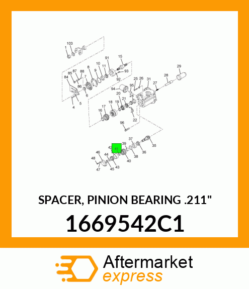 SPACER, PINION BEARING .211" 1669542C1