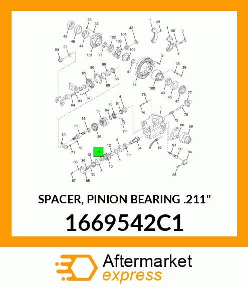 SPACER, PINION BEARING .211" 1669542C1