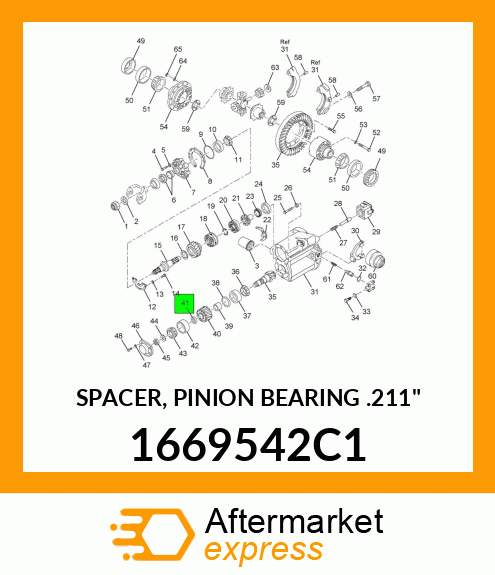 SPACER, PINION BEARING .211" 1669542C1