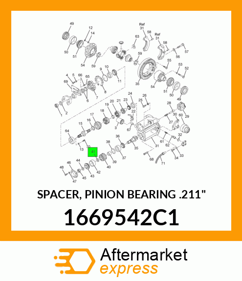 SPACER, PINION BEARING .211" 1669542C1