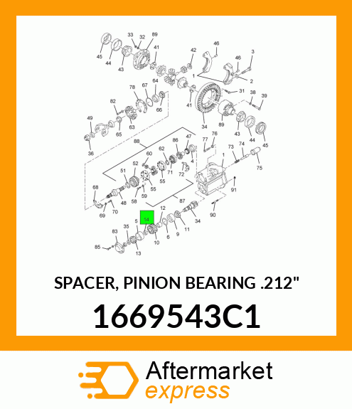 SPACER, PINION BEARING .212" 1669543C1