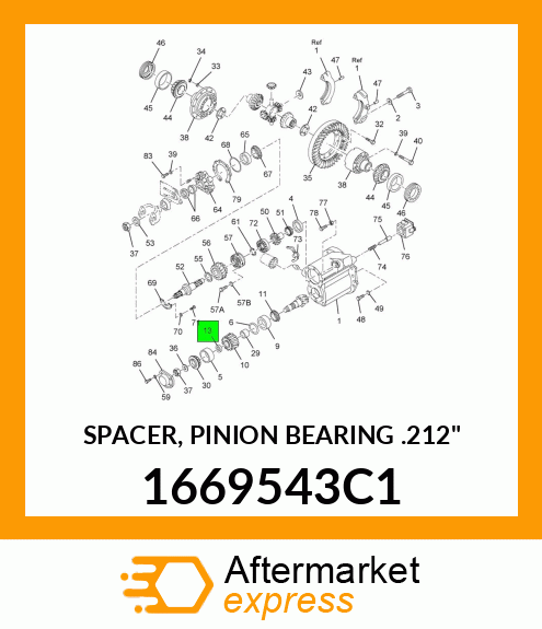 SPACER, PINION BEARING .212" 1669543C1