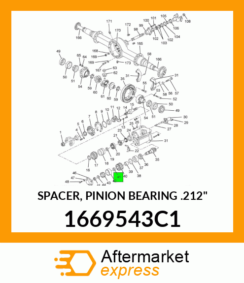 SPACER, PINION BEARING .212" 1669543C1