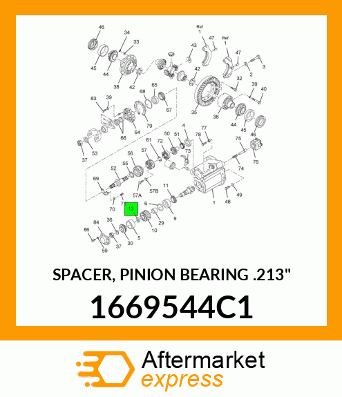 SPACER, PINION BEARING .213" 1669544C1