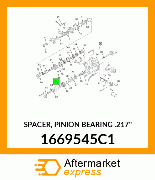 SPACER, PINION BEARING .217" 1669545C1