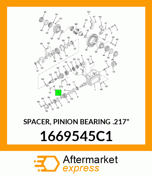 SPACER, PINION BEARING .217" 1669545C1