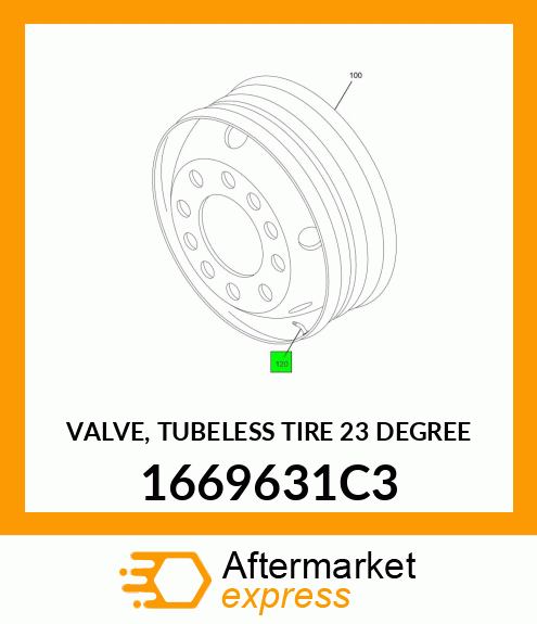 VALVE, TUBELESS TIRE 23 DEGREE 1669631C3