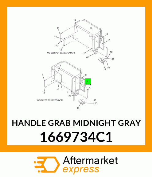 HANDLE GRAB MIDNIGHT GRAY 1669734C1