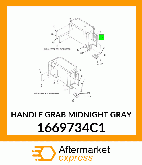 HANDLE GRAB MIDNIGHT GRAY 1669734C1