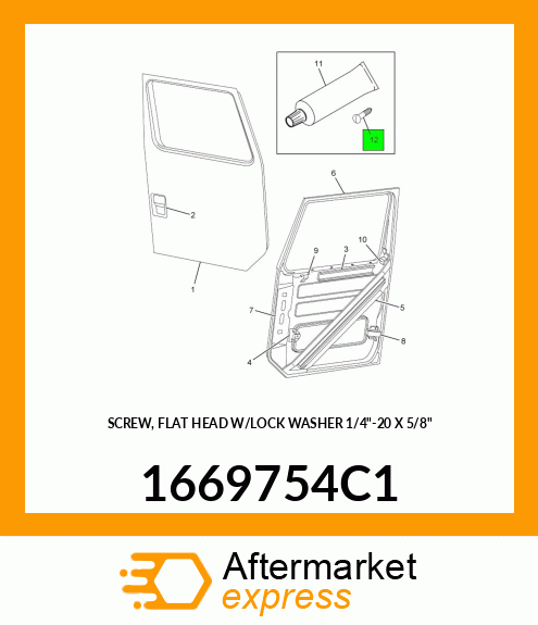 SCREW, FLAT HEAD W/LOCK WASHER 1/4"-20 X 5/8" 1669754C1