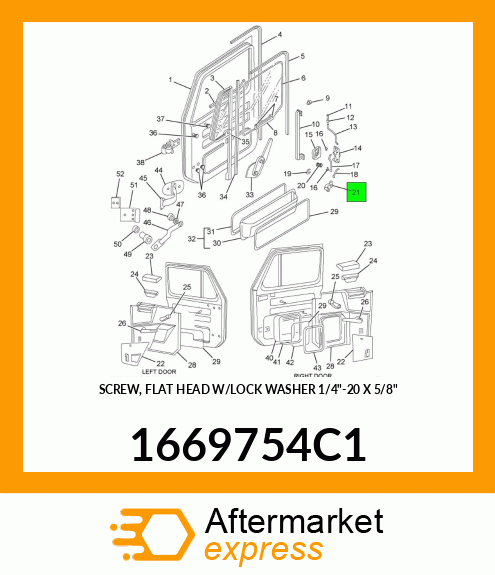 SCREW, FLAT HEAD W/LOCK WASHER 1/4"-20 X 5/8" 1669754C1