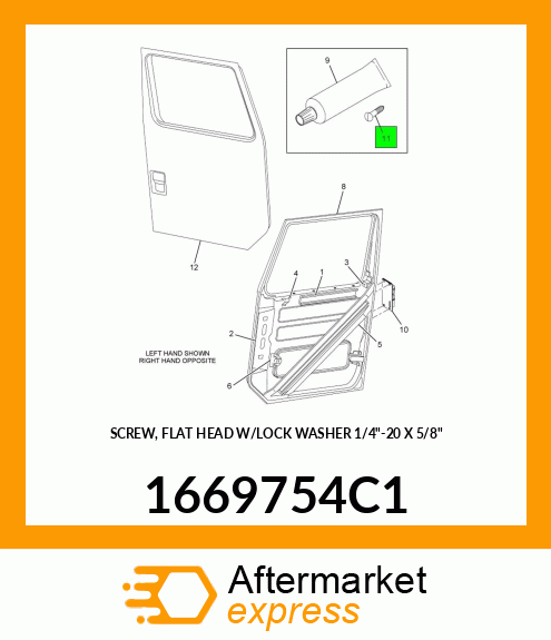 SCREW, FLAT HEAD W/LOCK WASHER 1/4"-20 X 5/8" 1669754C1