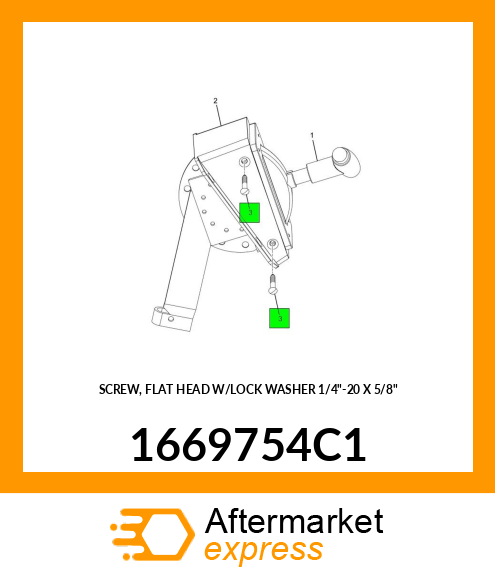 SCREW, FLAT HEAD W/LOCK WASHER 1/4"-20 X 5/8" 1669754C1