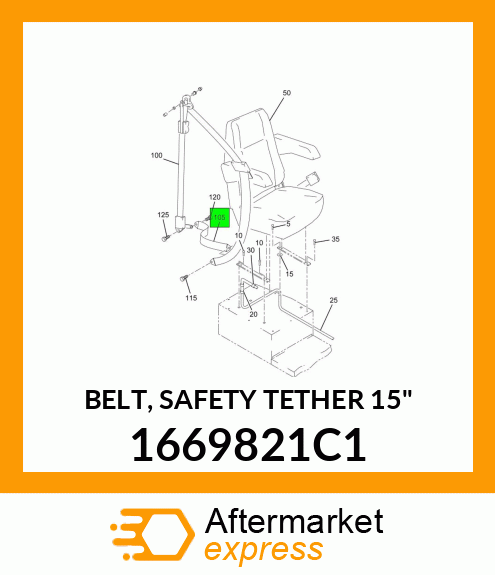 BELT, SAFETY TETHER 15" 1669821C1