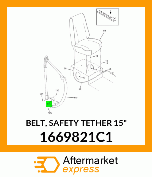 BELT, SAFETY TETHER 15" 1669821C1