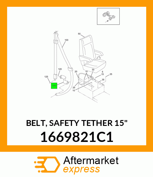 BELT, SAFETY TETHER 15" 1669821C1