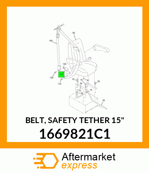 BELT, SAFETY TETHER 15" 1669821C1