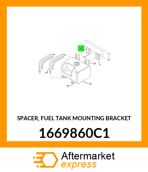 SPACER, FUEL TANK MOUNTING BRACKET 1669860C1